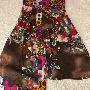 Colorful Floral and Geometric Print Dress